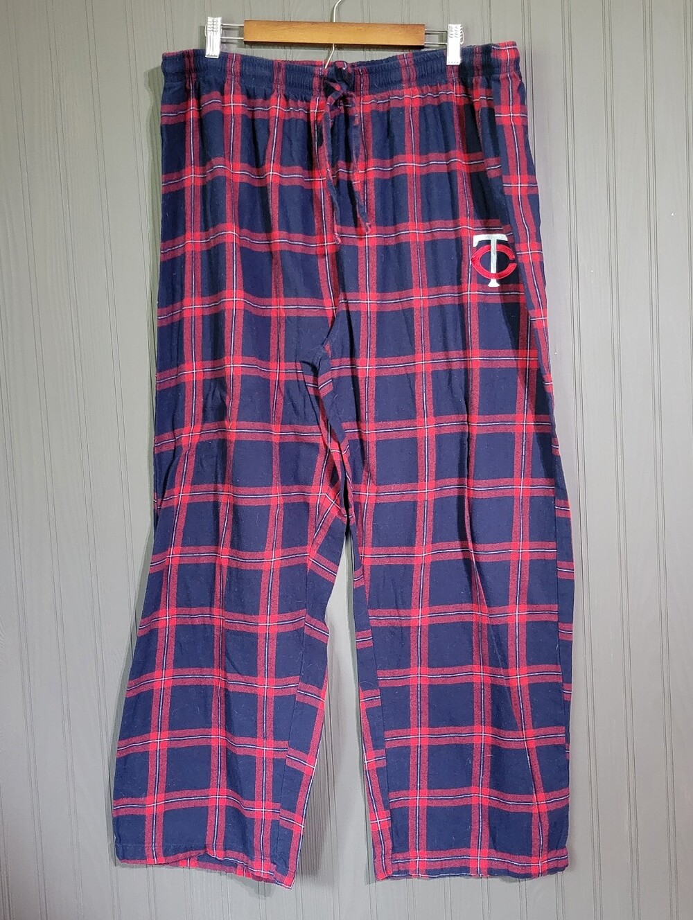 MLB Minnesota Twins Sleepwear Pajama Lounge Pants Plaid Red Blue Men's 3XL